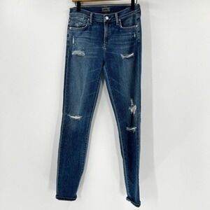 Agolde Sophie High Rise Skinny Jeans Distressed Blue Wash Size 29